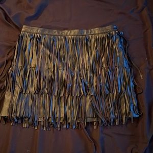 SOLD - 1. STATE Faux Leather Fringe Skirt